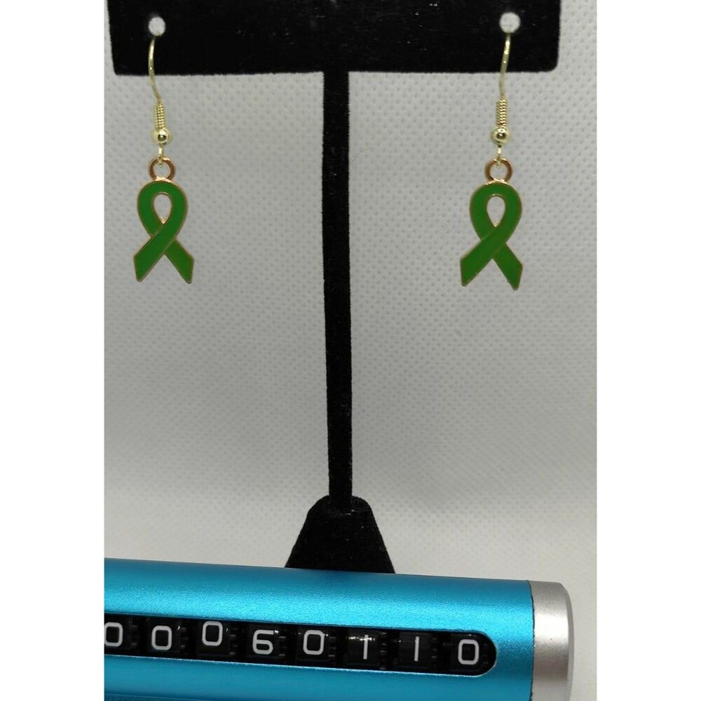 Green Ribbon Earrings
